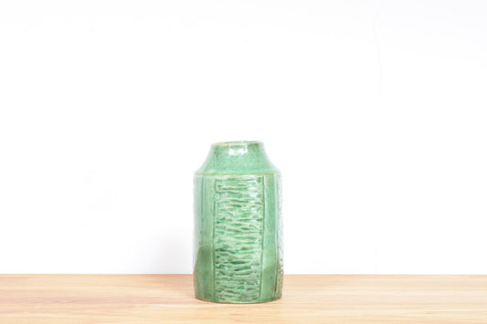 Green ceramic vase