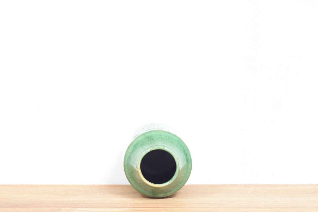 Green ceramic vase