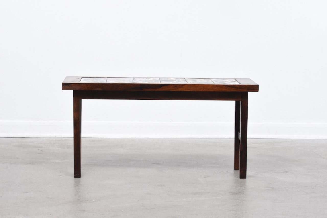 Rosewood + tile plant table