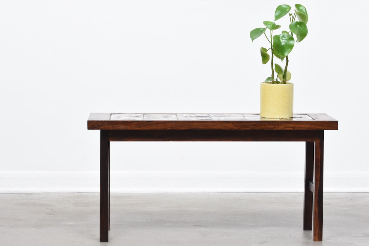 Rosewood + tile plant table