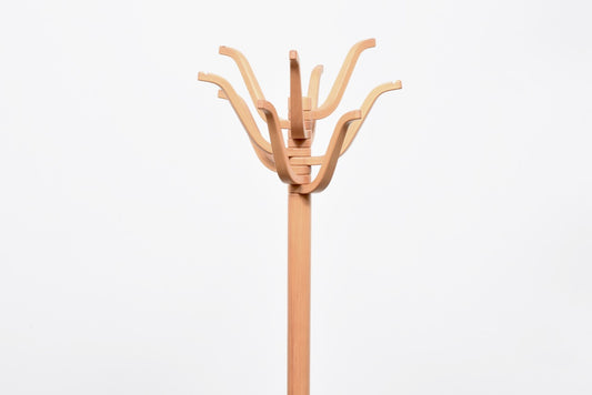 Vintage beech + oak coat stand