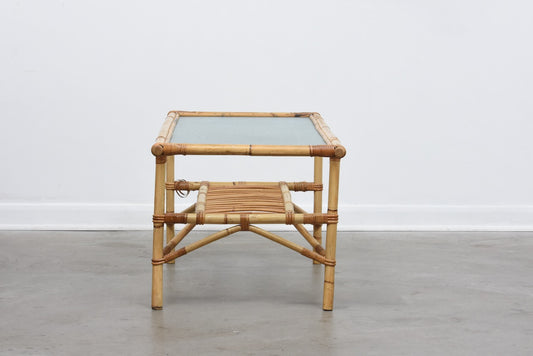 1960s bamboo + glass coffee table