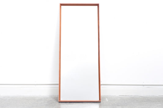 Long mirror with teak frame