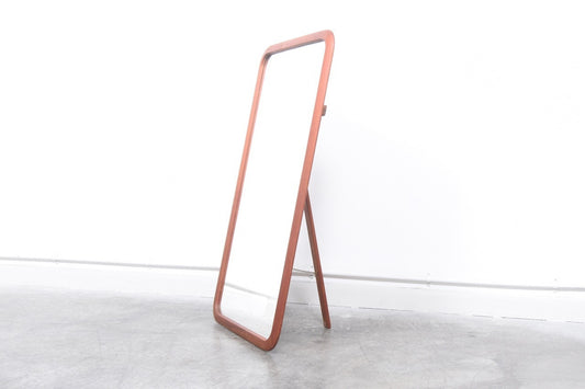Freestanding teak mirror