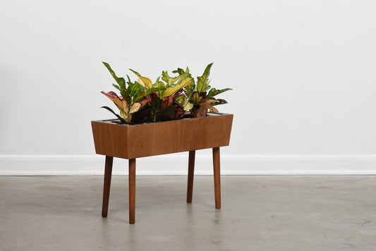 1960s oak planter with tiles