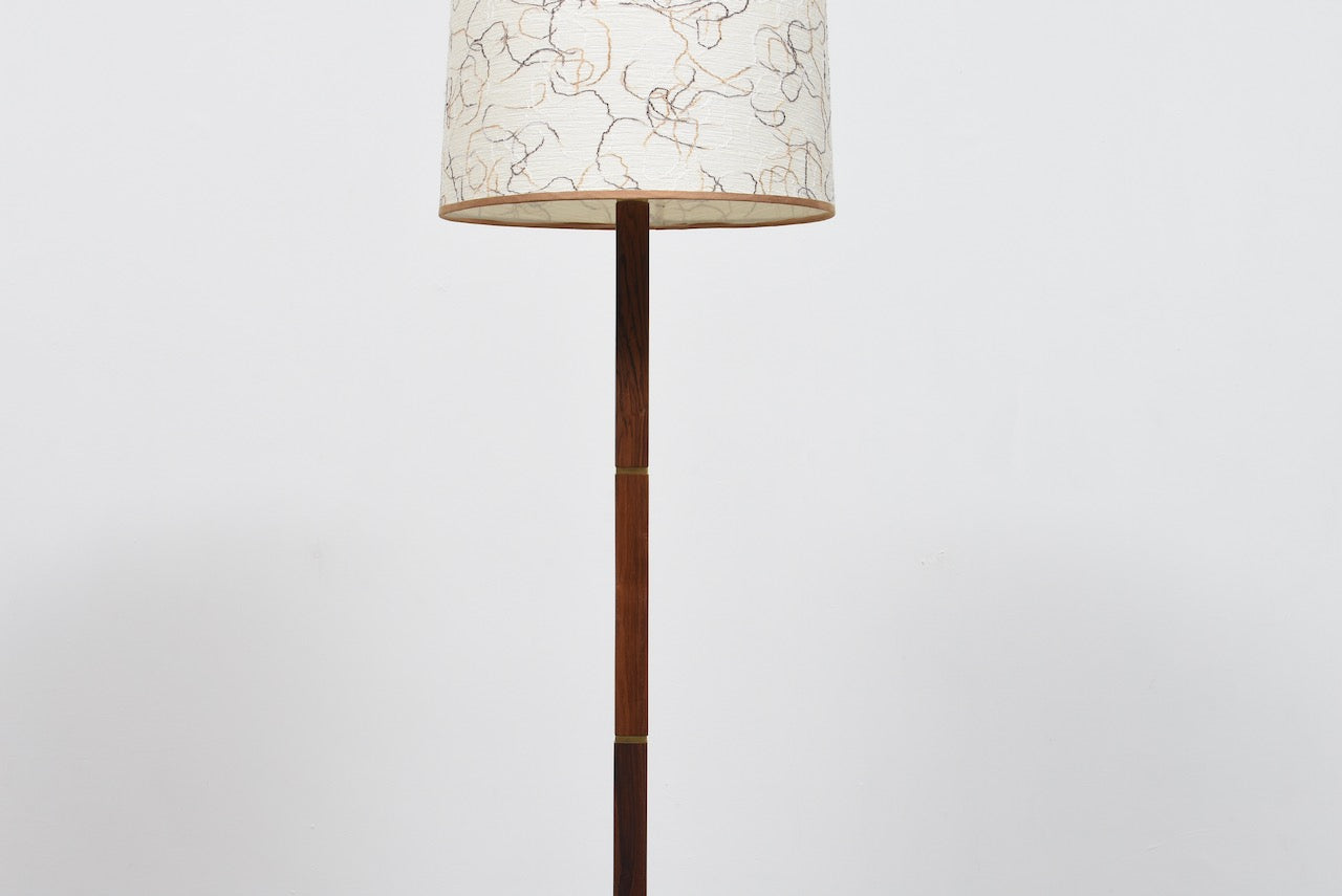 1960s Danish rosewood floor lamp + shade