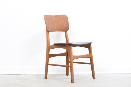 Set of four 1960s teak + oak dining chairs
