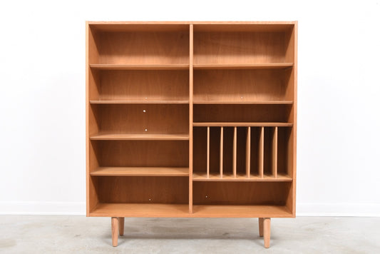 Tall + wide oak bookshelf