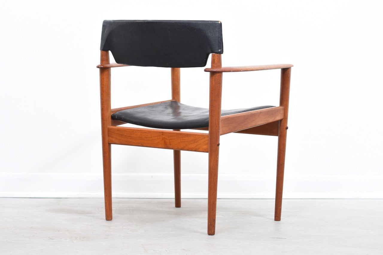 Teak + leather armchair by Grete Jalk