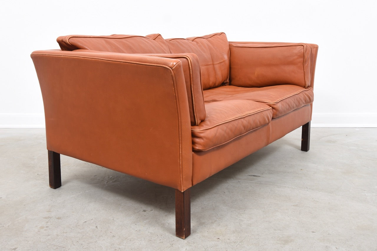 Vintage two seat leather sofa