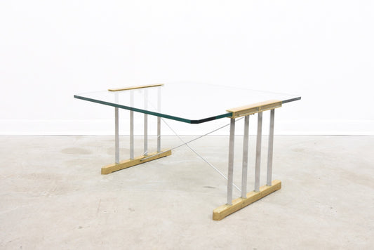 Glass + brass coffee table by Peter Ghyczy