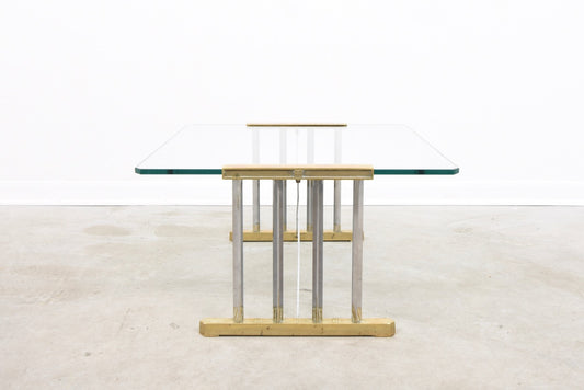 Glass + brass coffee table by Peter Ghyczy