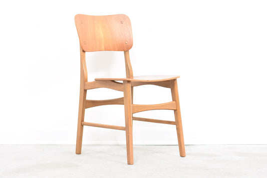 Two available: teak + beech dining chairs