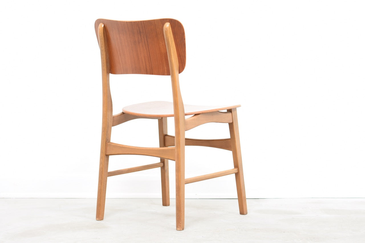 Two available: teak + beech dining chairs