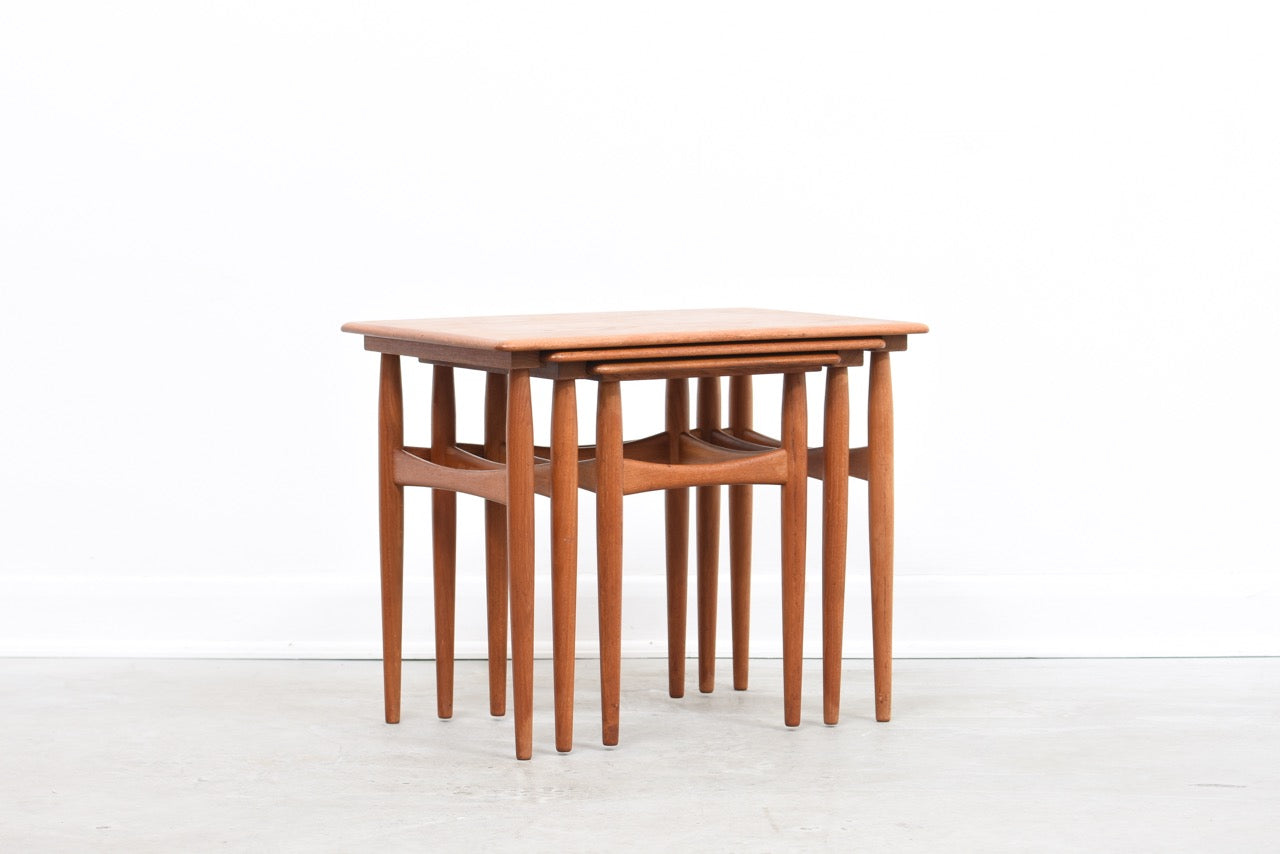 Nest of tables in teak by Poul Hundevad