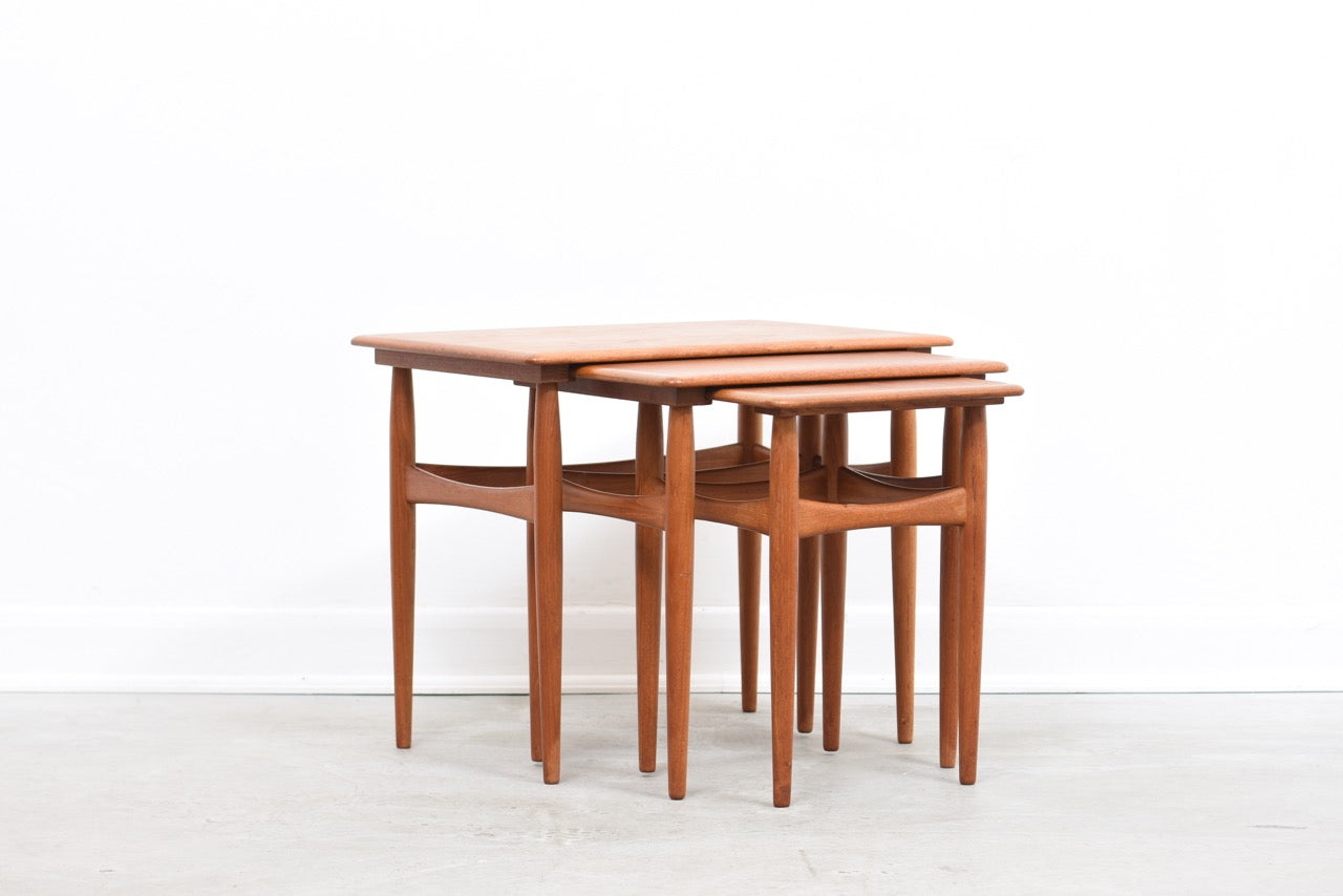 Nest of tables in teak by Poul Hundevad