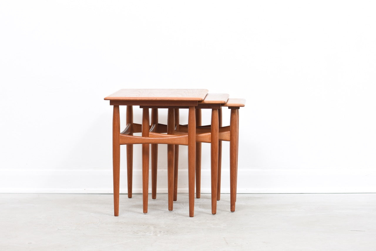 Nest of tables in teak by Poul Hundevad