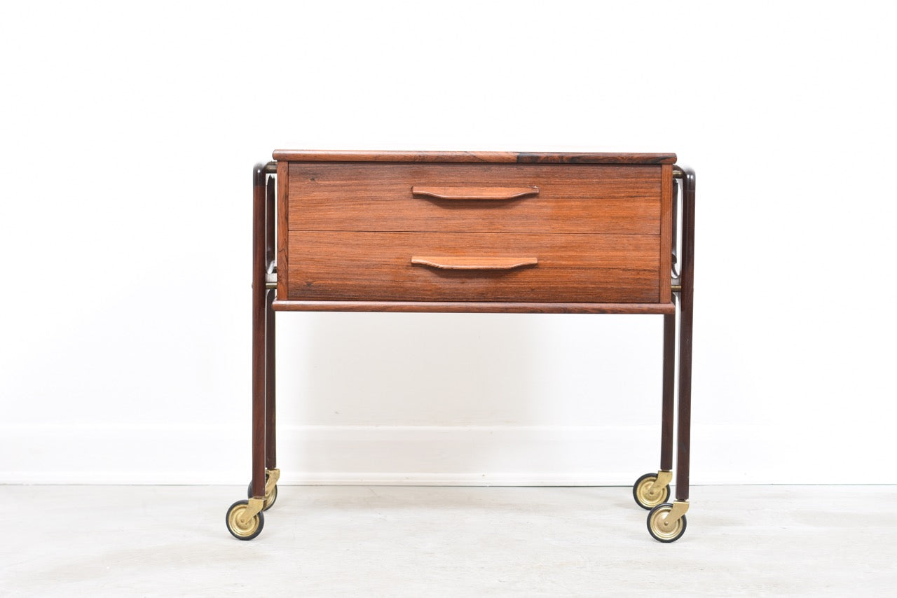 Rosewood sewing trolley