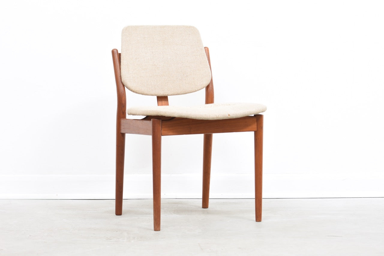 Two available + new upholstery included: 1960s Danish dining chairs