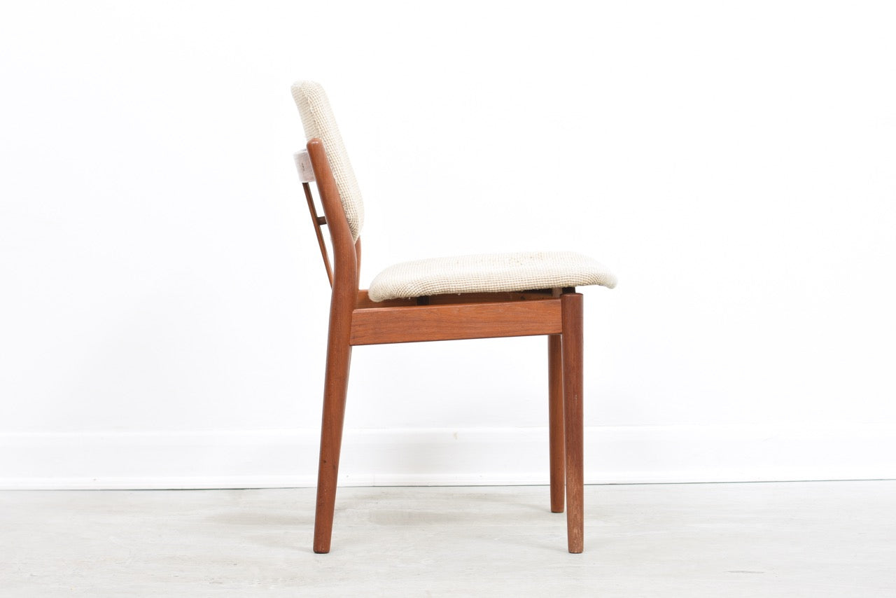 Two available + new upholstery included: 1960s Danish dining chairs