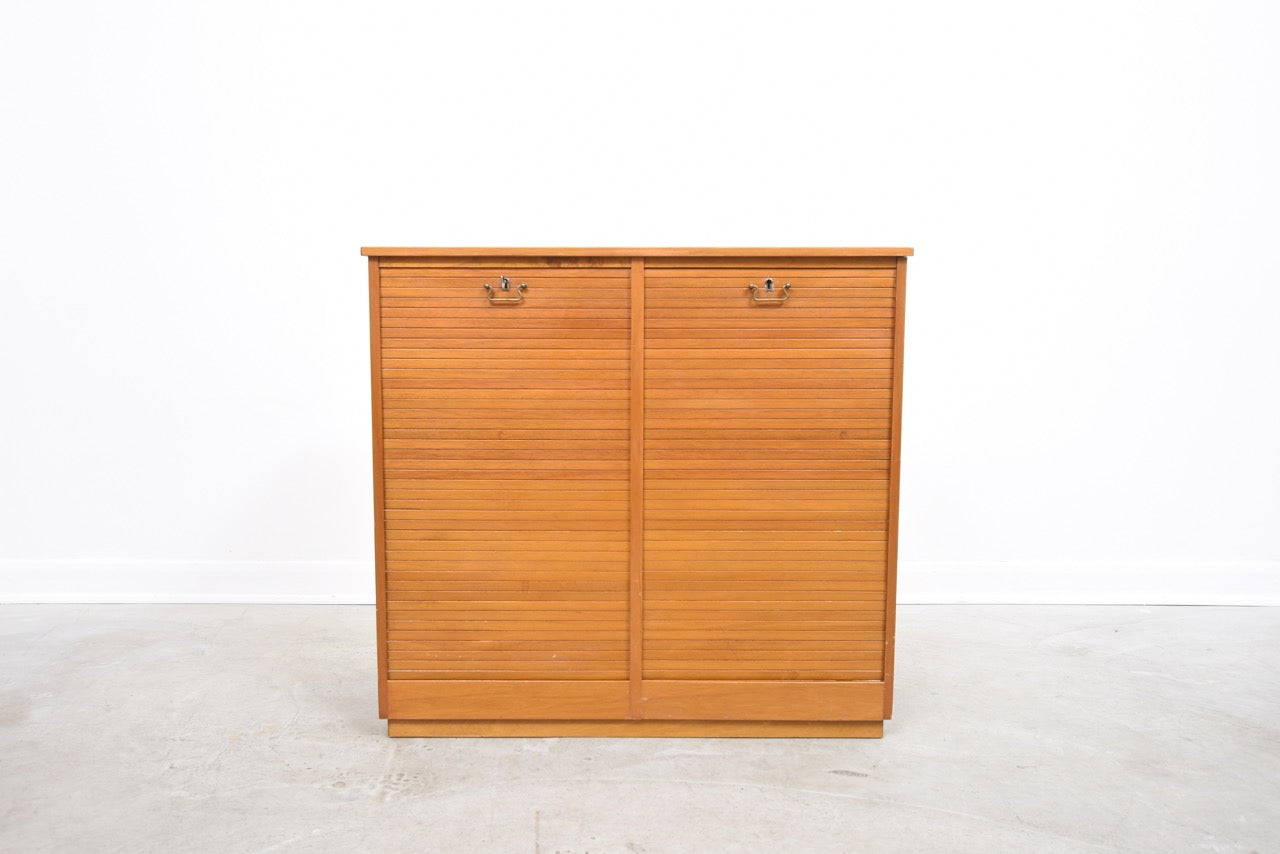 1950s beech filing cabinet