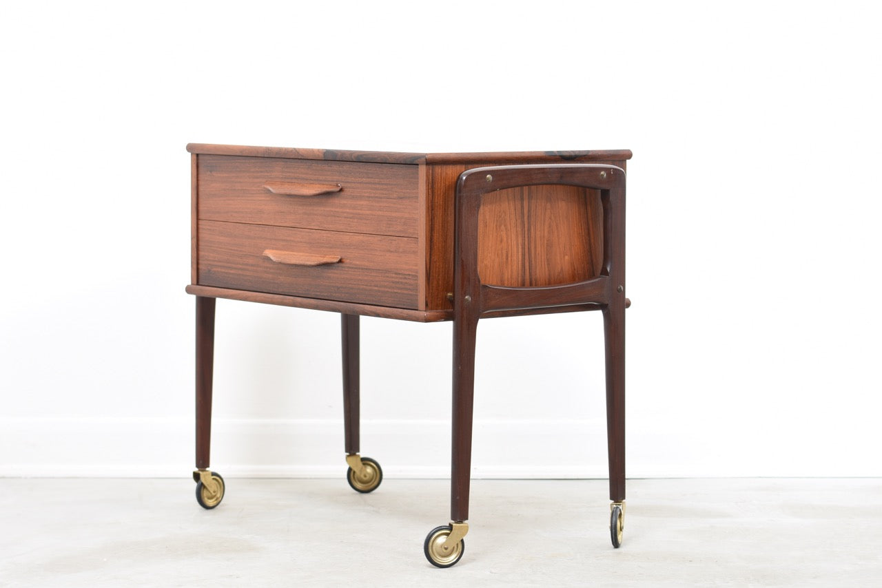Rosewood sewing trolley