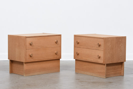 Pair of 1970s oak bedside tables