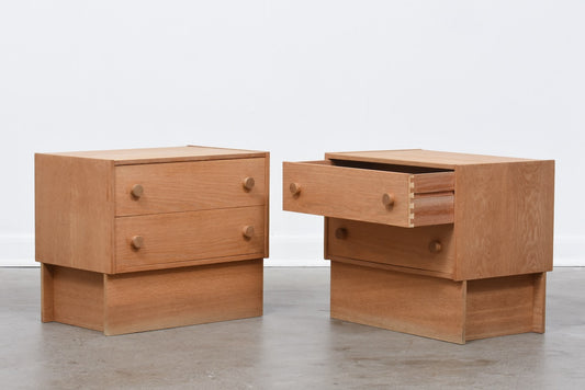 Pair of 1970s oak bedside tables