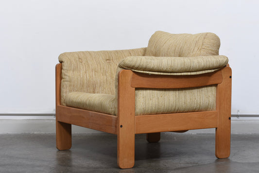 1970s low oak lounger by N. Eilersen