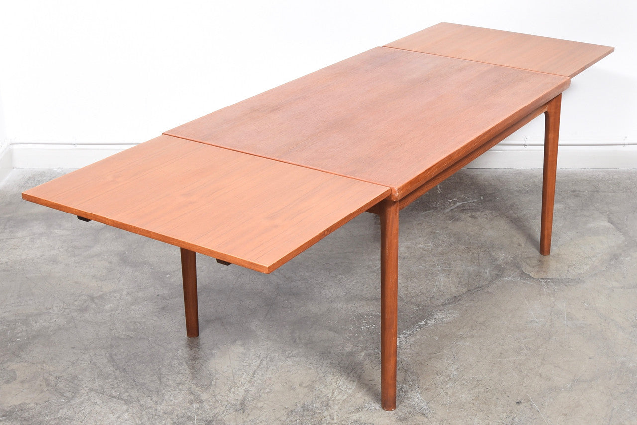 Extending dining table in teak by Skovmand Andersen