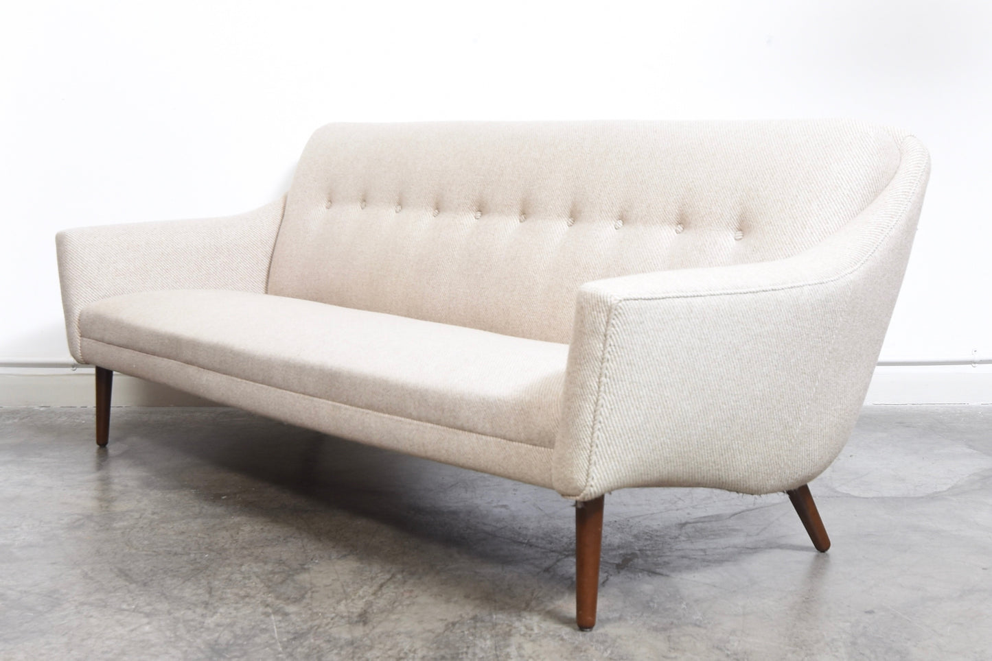 1960s three seat sofa with wool upholstery