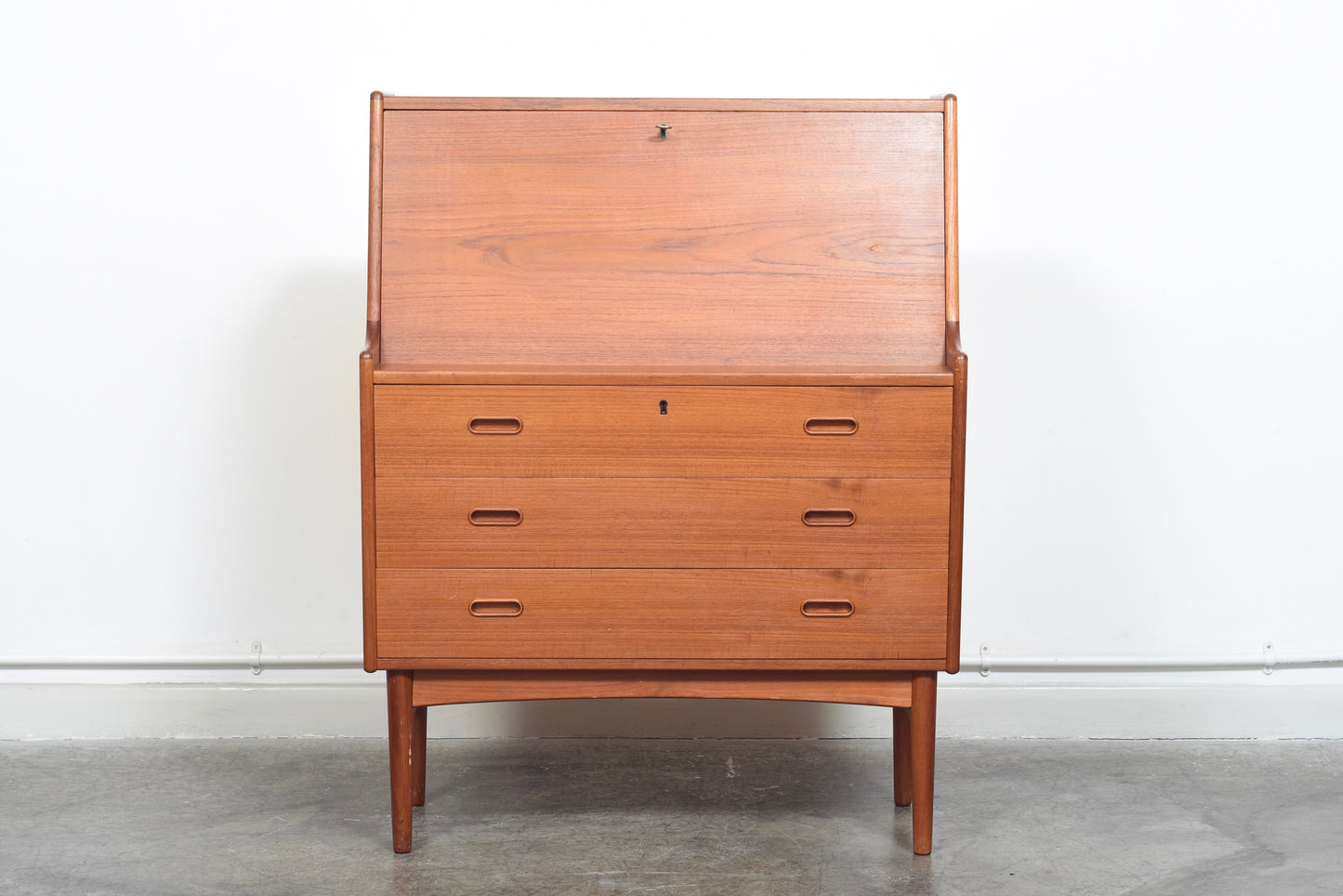 Teak secretary w/ internal light