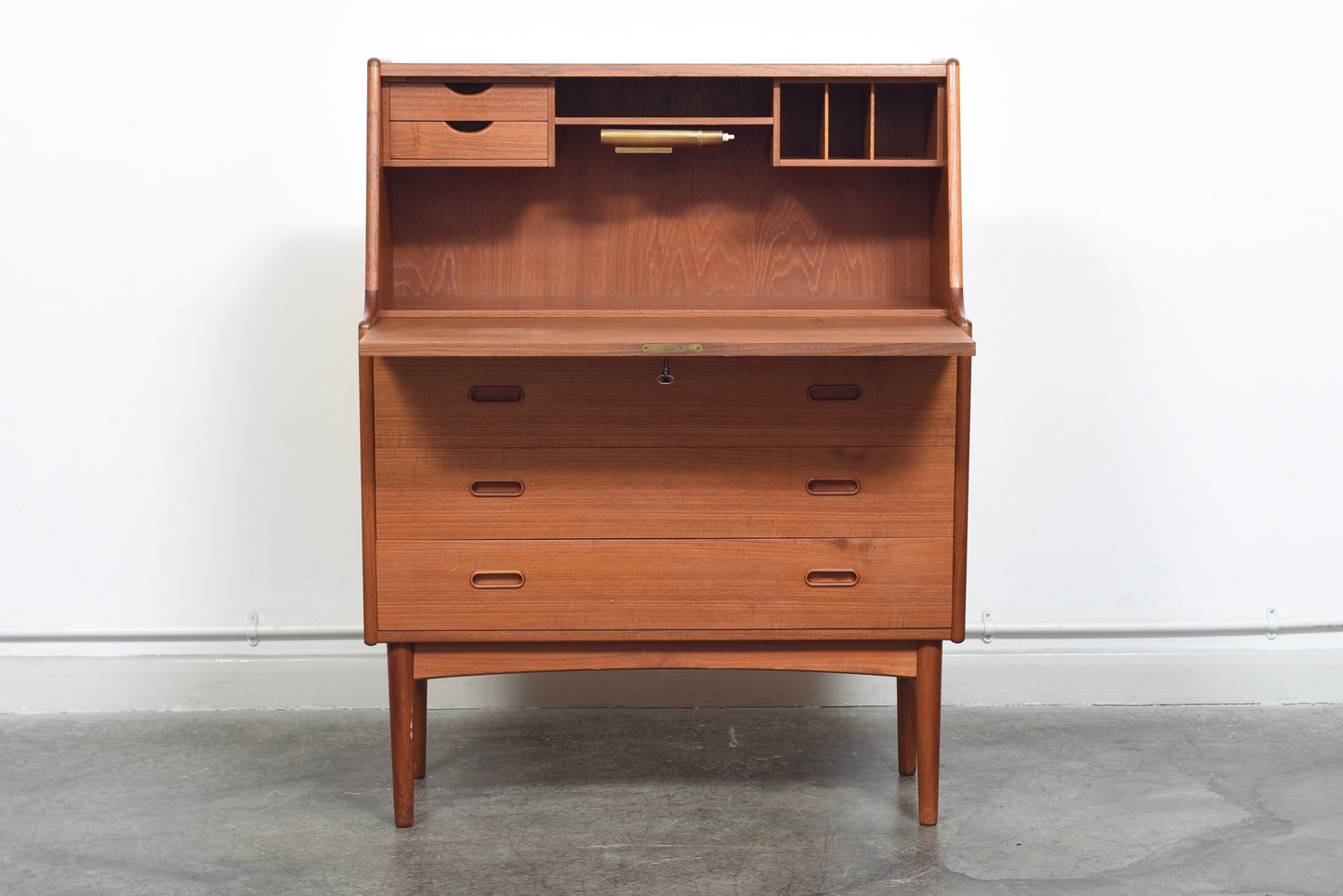 Teak secretary w/ internal light