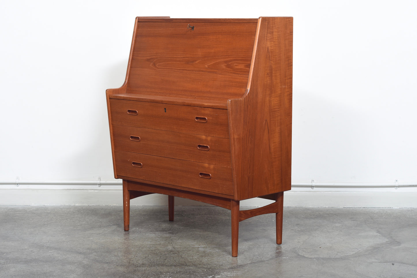 Teak secretary w/ internal light