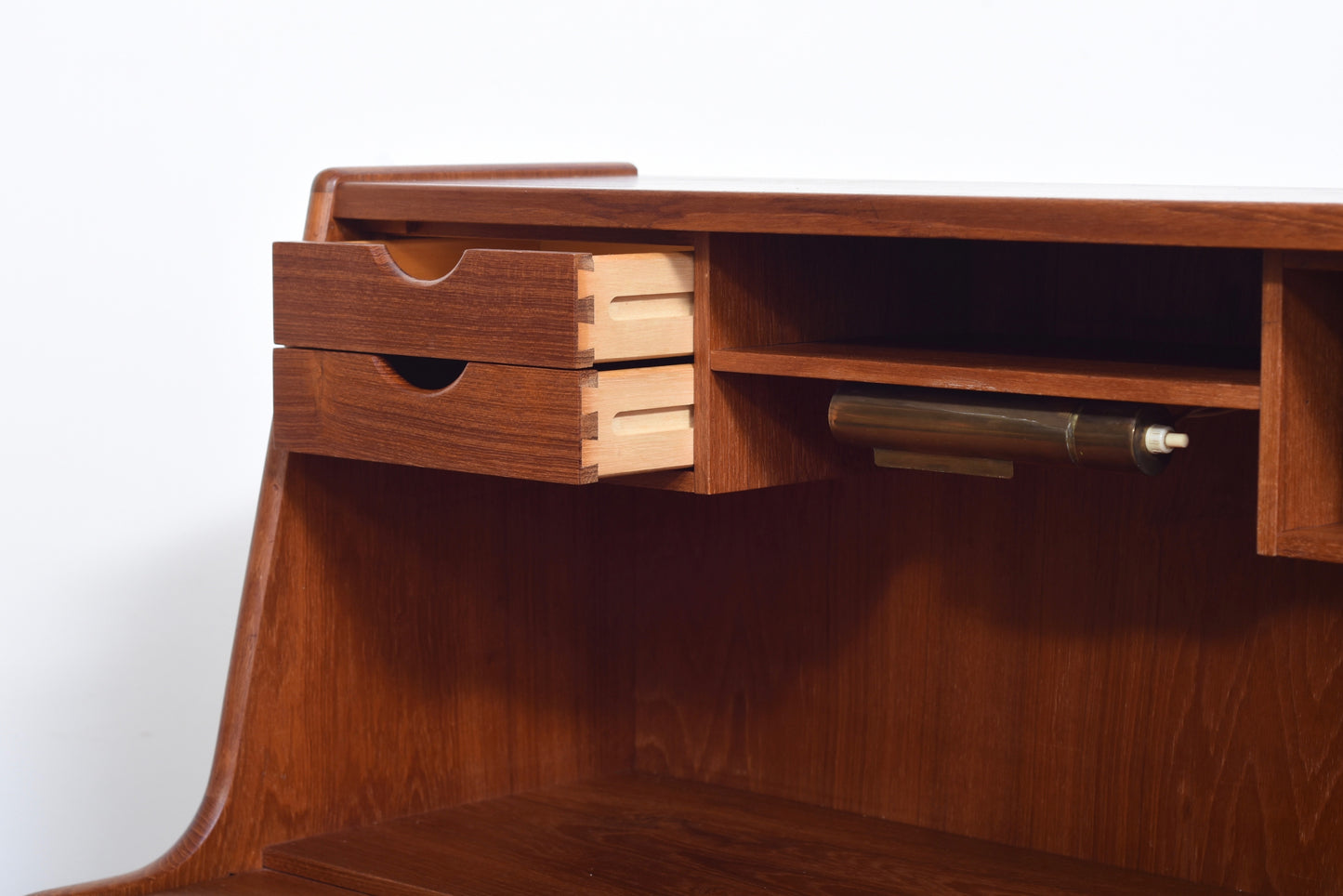 Teak secretary w/ internal light