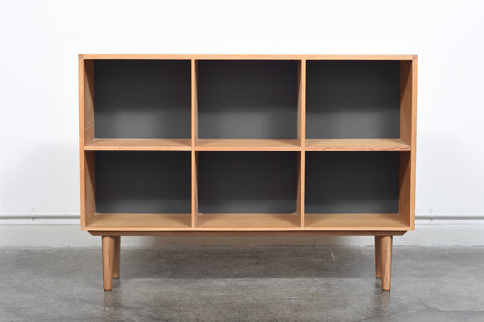 Low oak bookcase