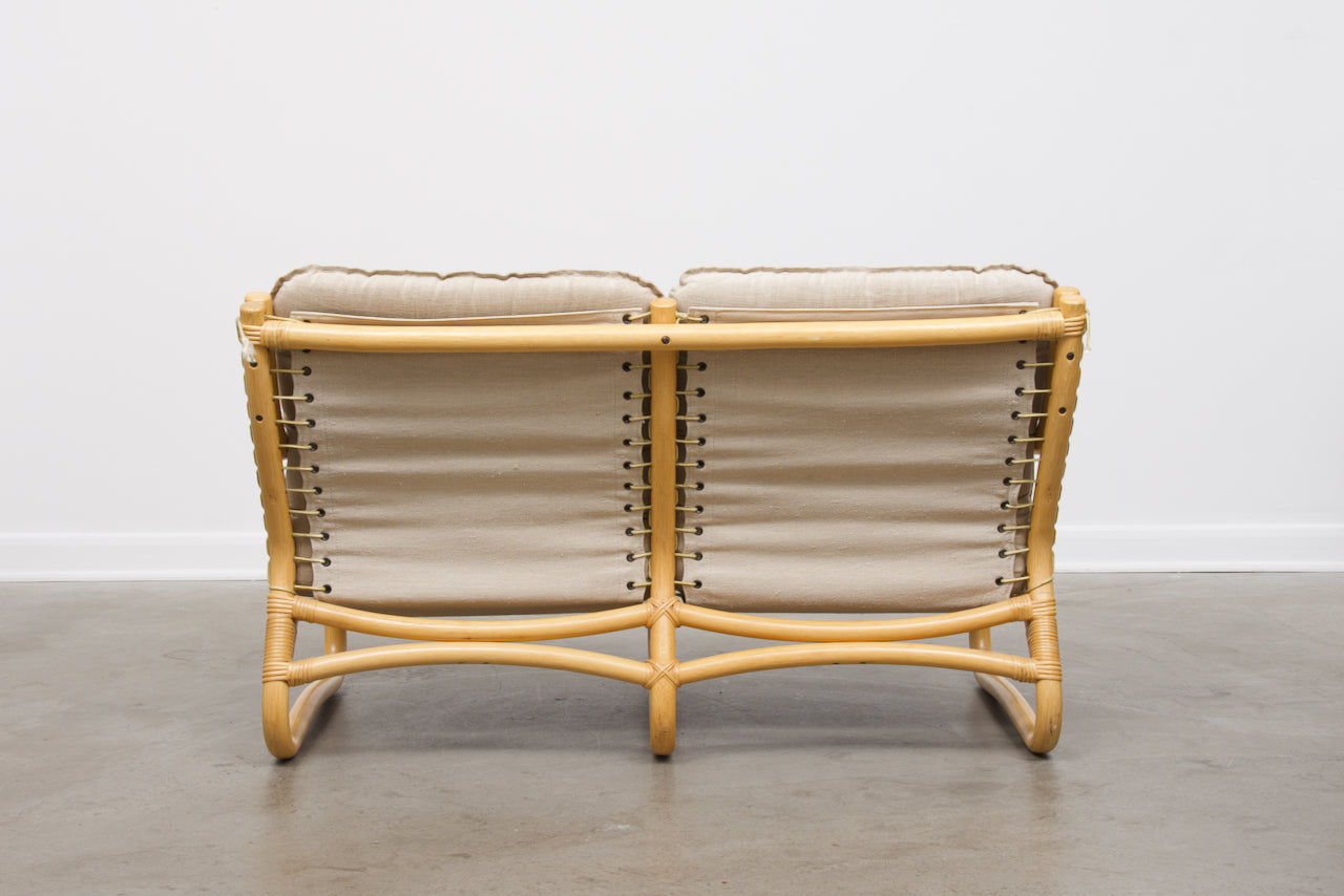 1960s bamboo two seat sofa