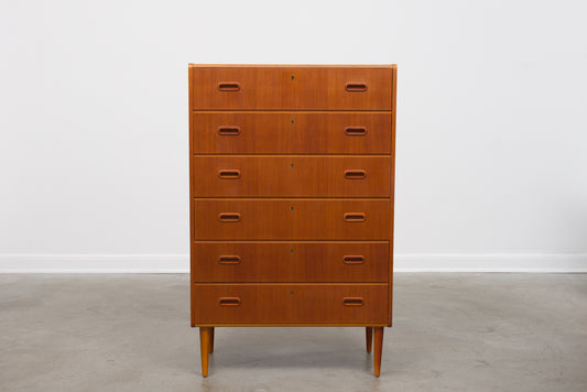 Tall Danish chest of drawers in teak