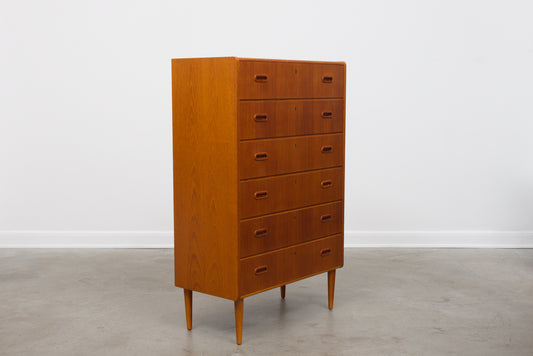 Tall Danish chest of drawers in teak