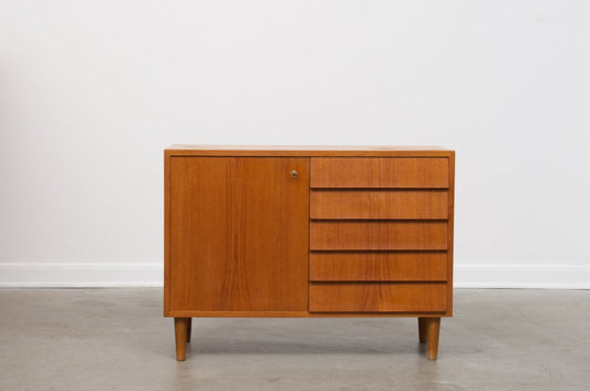 Short teak sideboard with drawers