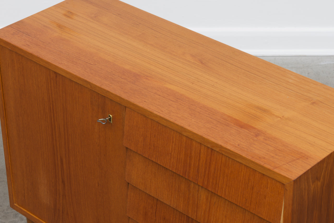 Short teak sideboard with drawers