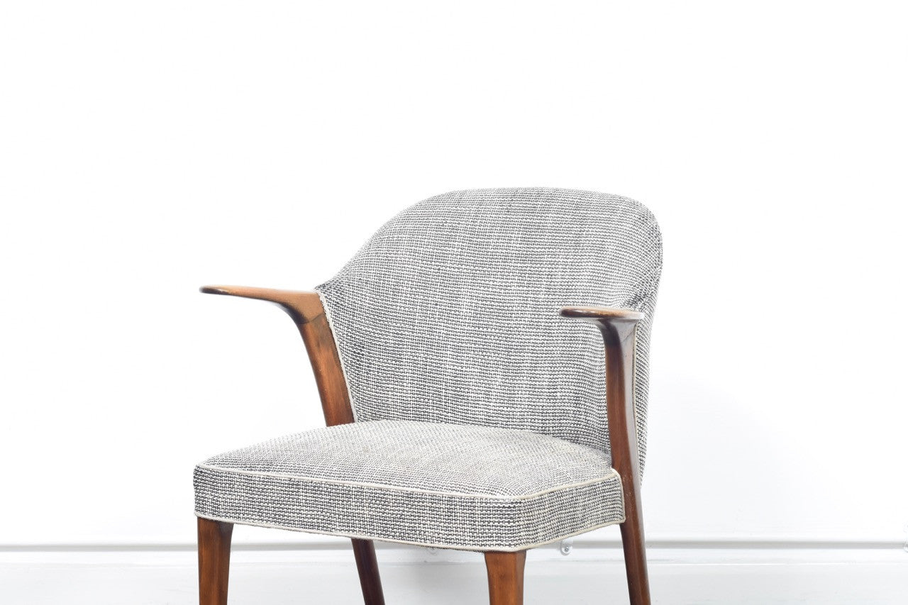 1950s occasional chair with beech arms + legs