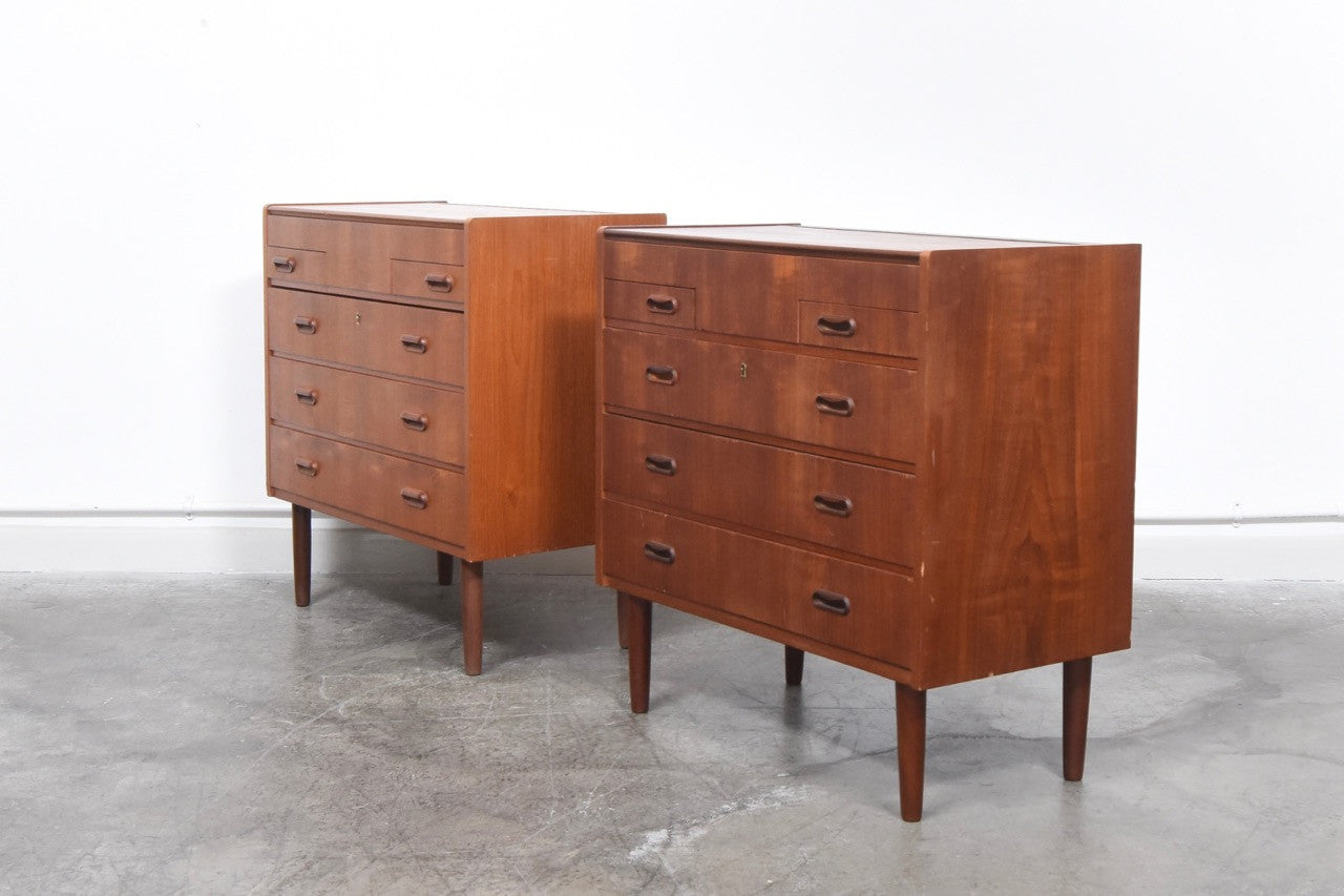 On sale: Teak chest of drawers with mirror