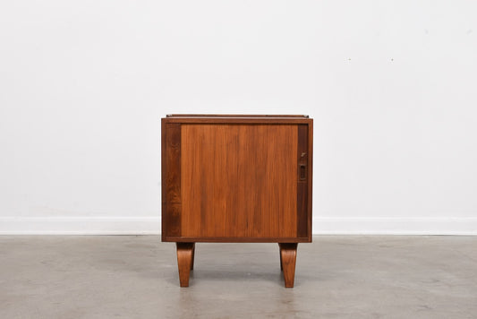 1960s teak storage cabinet on curved legs