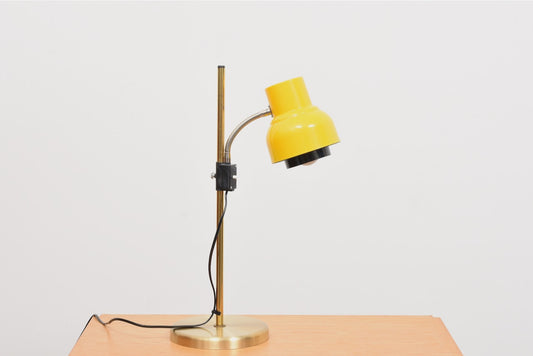 Vintage table lamp with yellow shade