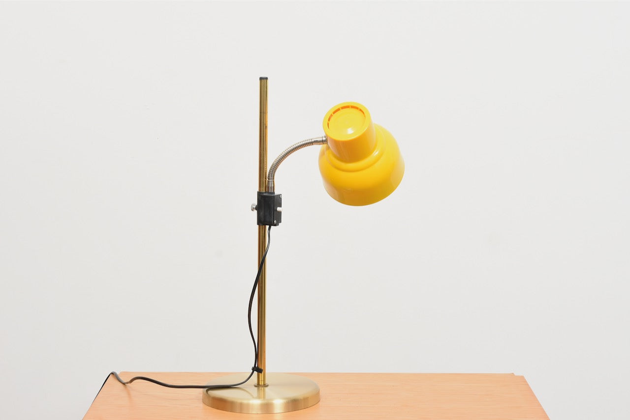 Vintage table lamp with yellow shade