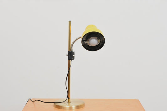 Vintage table lamp with yellow shade