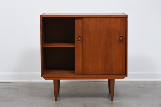 Vintage low teak storage cabinet no. 1