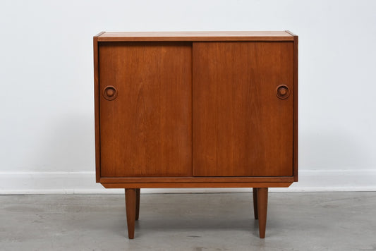 Vintage low teak storage cabinet no. 1