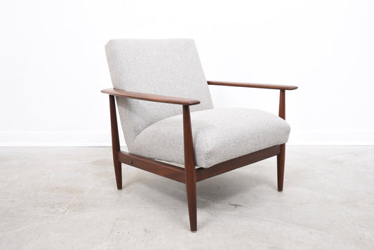 Low back lounger with new wool upholstery